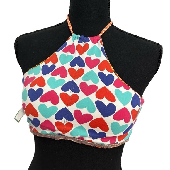 Maaji Bikini Top Summer Beach Colorful Boho Halter Tropical Vacation Size Large - Picture 2 of 5